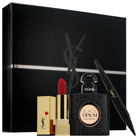 yves saint laurent black opium pouch gift set|opium gift sets on offer.